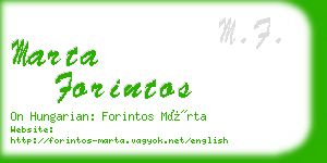 marta forintos business card